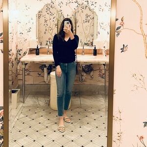 paige sarah slim crop, size 27